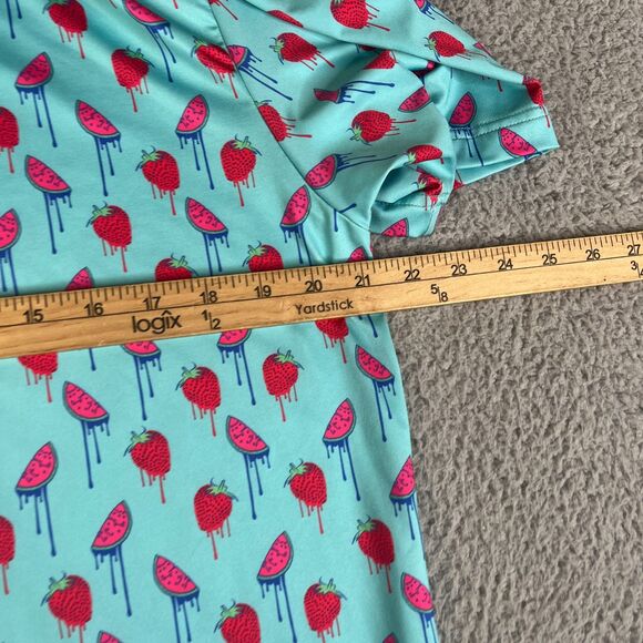 Good Boy Golf Polo Performance Mens L Blue Watermelon Strawberry Shirt Graphic - Picture 10 of 11